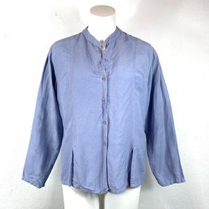 Vintage April Cornell Pastel Purple Linen Blend Light Jacket Size Medium
